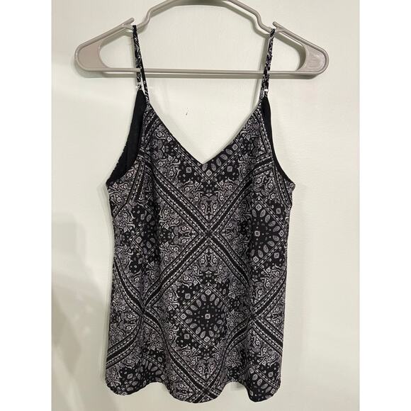 Olivia Grey Black & White Bandana Print Cami Tank - Picture 1 of 4